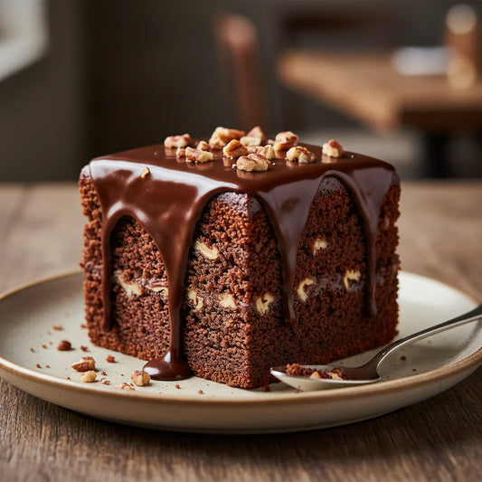 Vintage Chocolate Pecan Fudge Cake