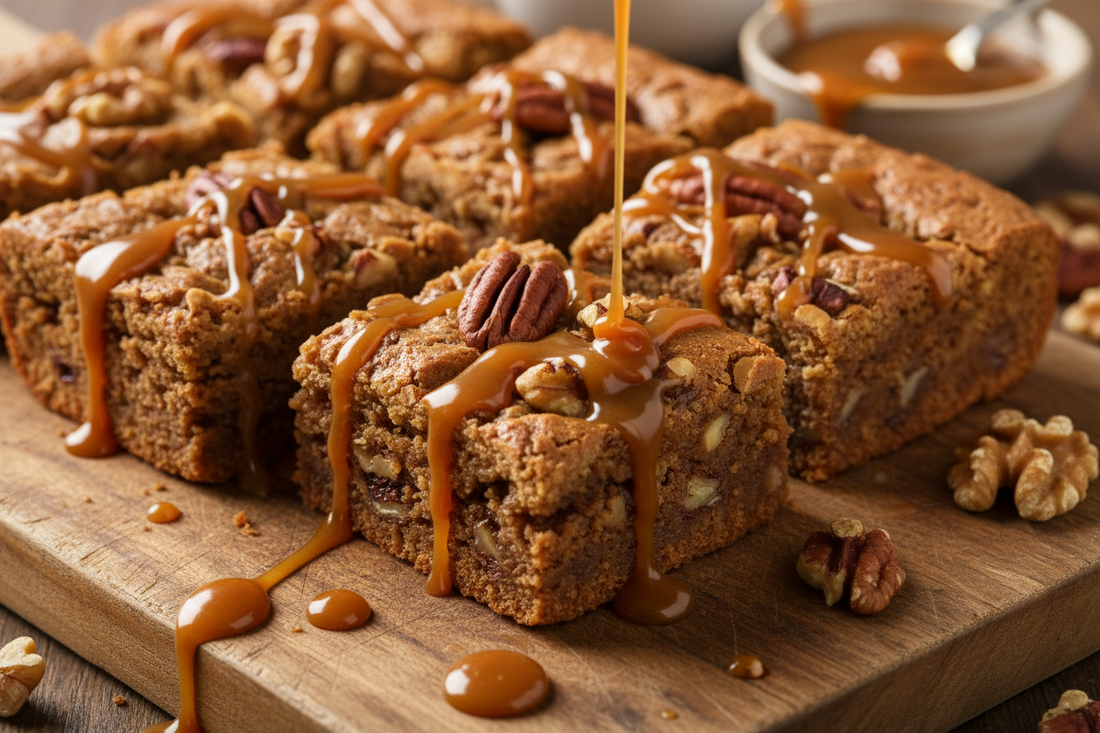Buttery Caramel Nut Blondies