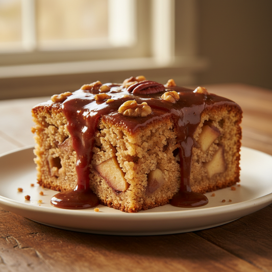 Apple Nut Cake with Brown Sugar Frosting